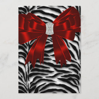 Remerciements Carte de remerciement Red Black Zebra