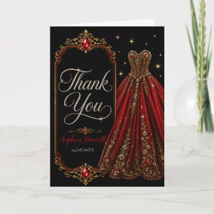 Remerciements Carte de remerciement Red Jewel Sweet 16