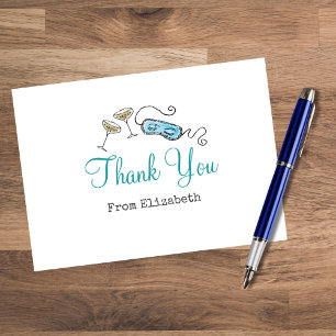 Remerciements Carte de remerciement rétro mignonne pour soirée c