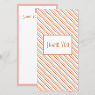 Remerciements Carte de remerciement rose et orange en grille