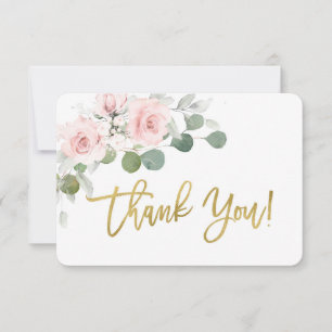 Remerciements Carte de remerciement rose florale pour fille de b