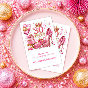 Remerciements Carte de remerciement Rose Gold Confetti Rose Pail