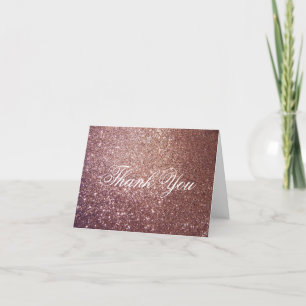 Remerciements Carte de Remerciement - Rose Paillettes Fab