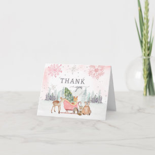 Remerciements Carte de remerciement rose pour Baby Shower en for
