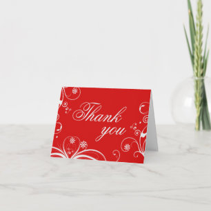 Remerciements Carte de remerciement Rouge Flourish