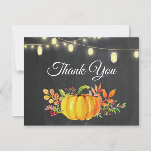 Remerciements Carte de remerciement Rustique Automne Citrouille