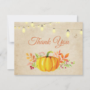 Remerciements Carte de remerciement Rustique d'Automne Citrouill