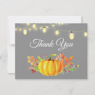 Remerciements Carte de remerciement Rustique d'Automne Citrouill