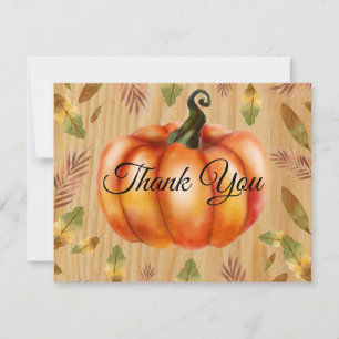Remerciements Carte de remerciement Rustique d'Automne Citrouill