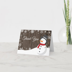 Remerciements Carte de remerciement rustique de Noël d'hiver Bon