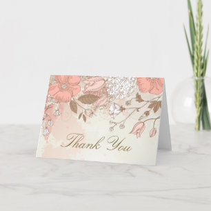 Remerciements Carte de remerciement rustique fleurs printanières
