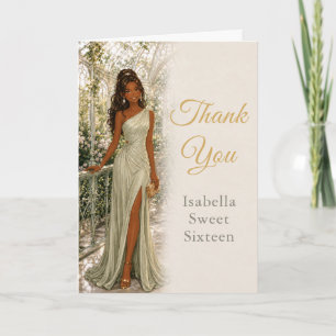 Remerciements Carte de remerciement Sage Green Sweet Sixteen