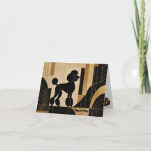 Carte de remerciement silhouette de caniche