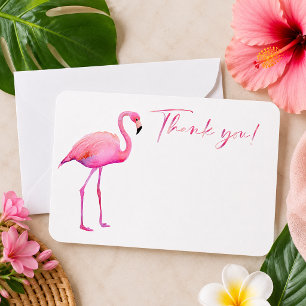 Remerciements Carte de remerciement simple au flamant rose à l'a