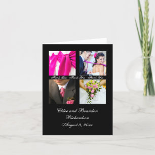 Remerciements Carte de remerciement simple collage (noir)