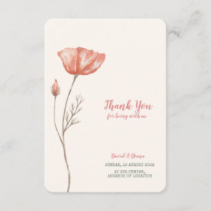 Remerciements Carte de remerciement simple couleur orange