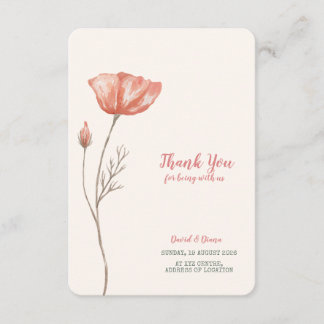 Remerciements Carte de remerciement simple couleur orange