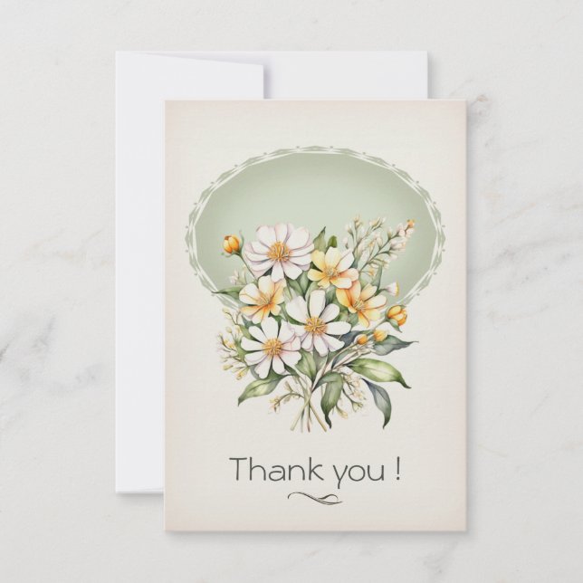 Remerciements Carte de remerciement simple, Daisy Day Wishes (Devant)
