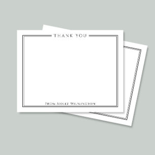 Remerciements Carte de remerciement Simple Élégance Noir & Blanc