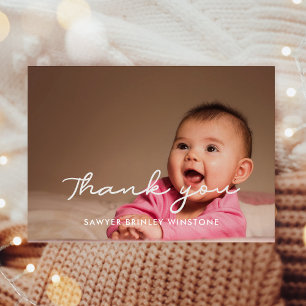 Remerciements Carte de remerciement simple pour Baby shower