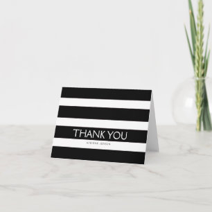 Remerciements Carte de remerciement Simply Stripes / Noir