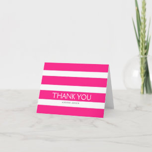 Remerciements Carte de remerciement Simply Stripes / Rose