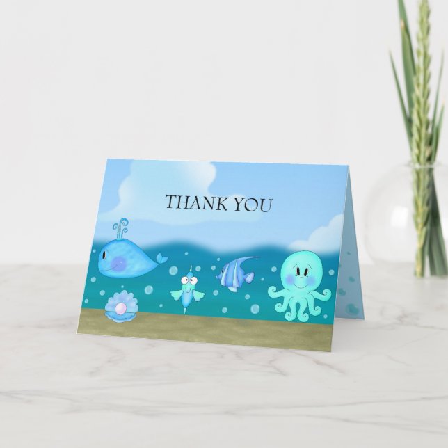 Remerciements Carte de remerciement sous la mer (Devant)