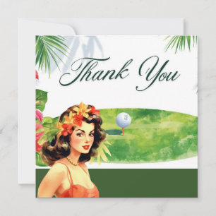 Remerciements Carte de remerciement sur le thème du golf à Hawaï