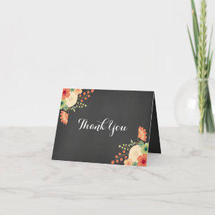 Remerciements Carte de remerciement Sweet Floral Chalkboard