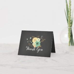Remerciements Carte de remerciement Sweet Floral Chalkboard