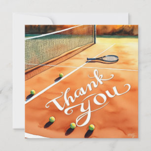 Remerciements carte de remerciement Tennis raquette et balle  aq