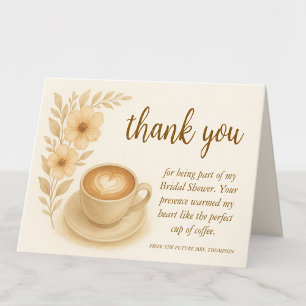Remerciements Carte de Remerciement Thème Café pour Enterrement 