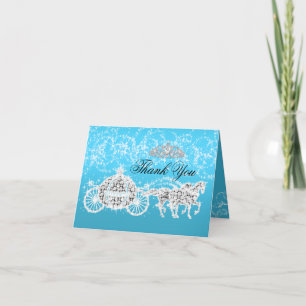 Remerciements Carte de remerciement thème Princesse Blue Sparkle