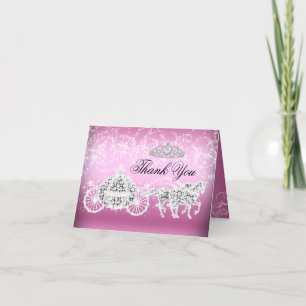 Remerciements Carte de remerciement thème Princesse Pink Sparkle