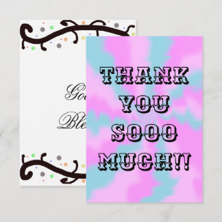 Remerciements Carte de remerciement tie-dye lumineuse