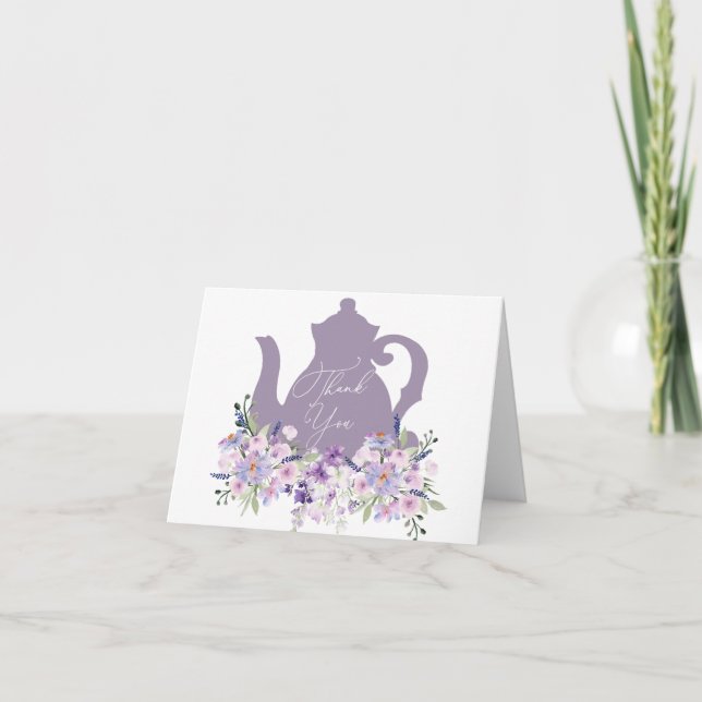 Remerciements Carte de remerciement Time for Tea Shower Lavender (Devant)