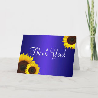 Remerciements Carte de remerciement Tournesols Bleus et Jaunes