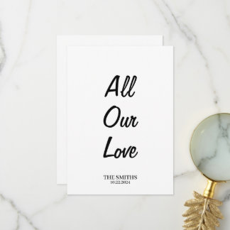 Remerciements Carte de remerciement Tout notre amour - Un côté p