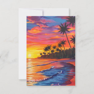 Remerciements Carte de remerciement Tropical Sunset