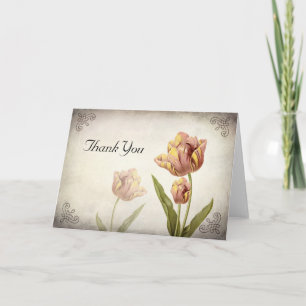Remerciements Carte de remerciement Tulipe Perroquet Rose