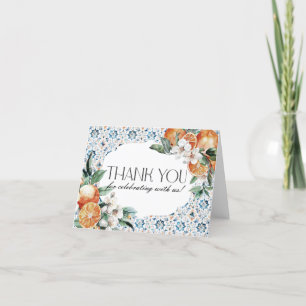 Remerciements Carte de Remerciement Tuscany Carreau Citron Orang