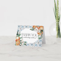 Carte de remerciement Tuscany Tile Citrus Orange I