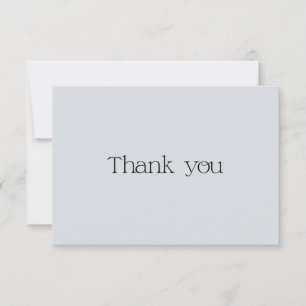 Remerciements Carte de remerciement typographique bleu poussiére
