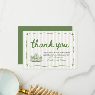 Remerciements Carte de remerciement Vert Sauge Un Nouveau Chapit