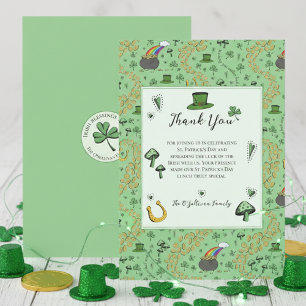 Remerciements Carte de remerciement verte de la Saint-Patrick ir