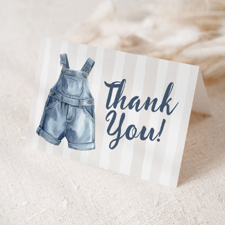 Remerciements Carte de remerciement vierge bébé en jean bleu