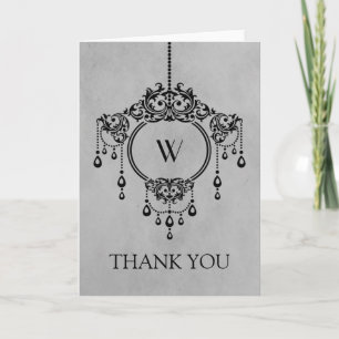 Remerciements Carte de remerciement vintage grise pour lustre