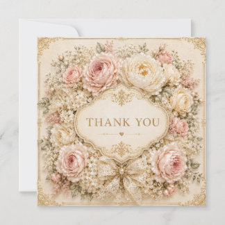 Remerciements Carte de remerciement Vintage Shabby Roses