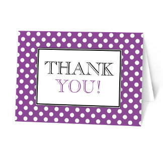 Remerciements Carte de remerciement violet à pois