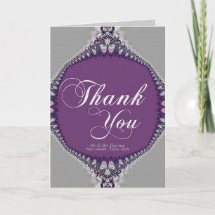 Remerciements Carte de remerciement Violet Broderie d'Argent